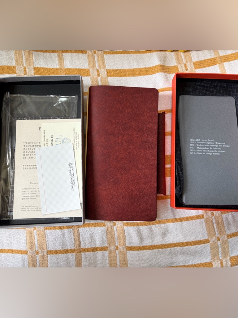 Plotter binder planner - narrow size in red brown